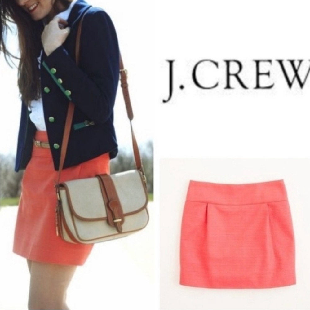J.Crew Textured Coral/Salmon Mini Skirt